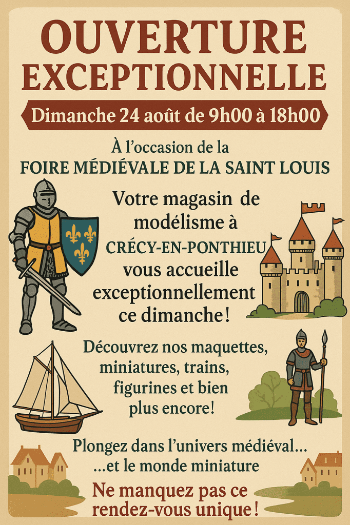 Ouverture exceptionnelle le dimanche 24 août 2025