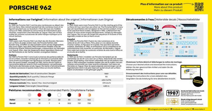 STARTER KIT Porsche 962 in 1:43