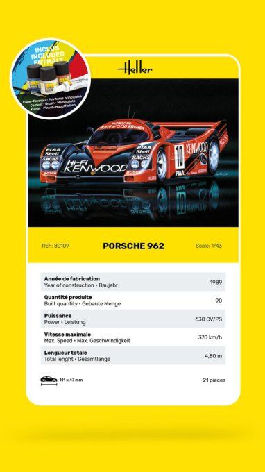 STARTER KIT Porsche 962 in 1:43