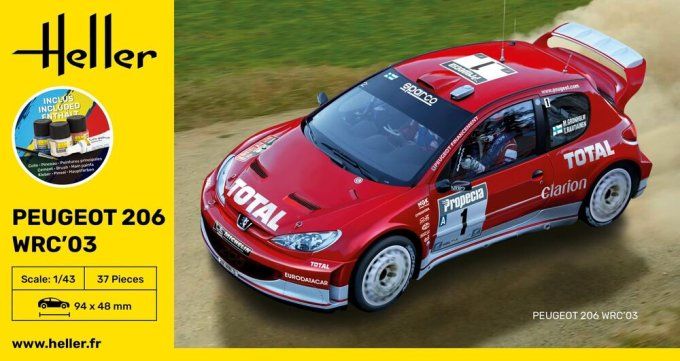 STARTER KIT Peugeot 206 WRC'03 in 1:43