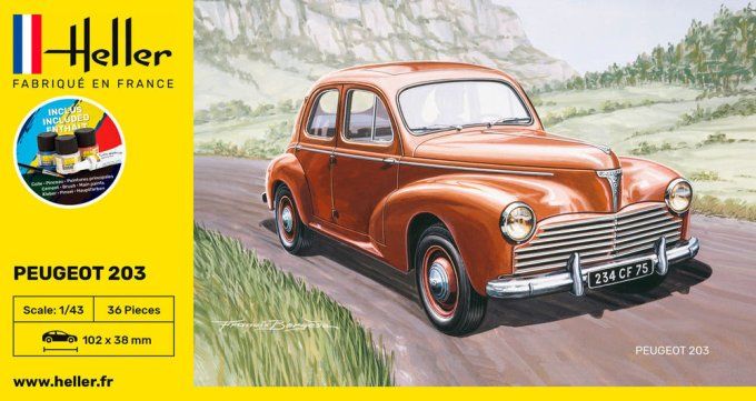 STARTER KIT Peugeot 203 in 1:43