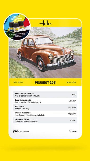 STARTER KIT Peugeot 203 in 1:43