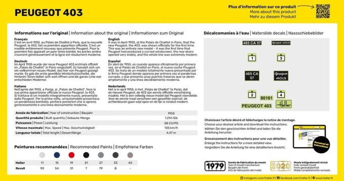 STARTER KIT Peugeot 403 in 1:43