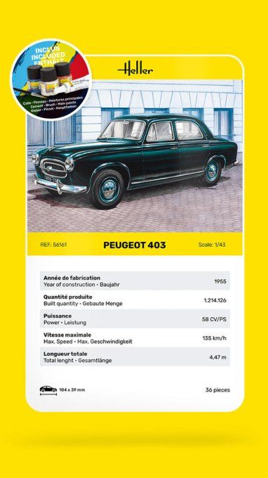 STARTER KIT Peugeot 403 in 1:43