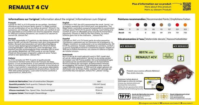 STARTER KIT Renault 4 CV in 1:43