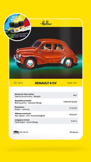 STARTER KIT Renault 4 CV in 1:43
