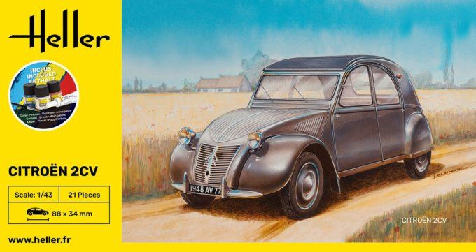 STARTER KIT Citroen 2 CV in 1:43