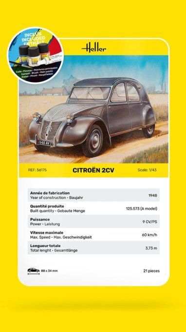 STARTER KIT Citroen 2 CV in 1:43