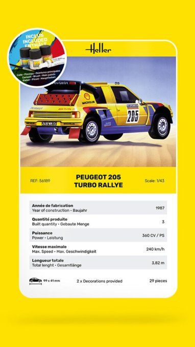 STARTER KIT Peugeot 205 Turbo Rallye in 1:43
