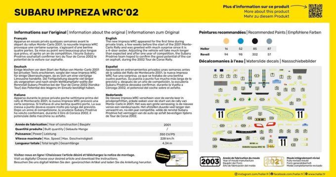 STARTER KIT Impreza WRC'02 in 1:43