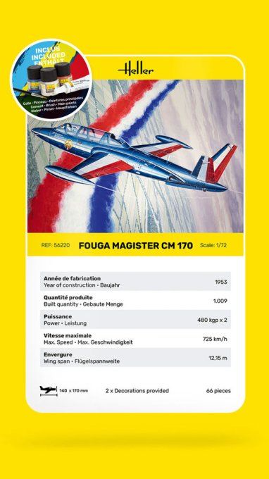 STARTER KIT Fouga Magister CM 170 in 1:72