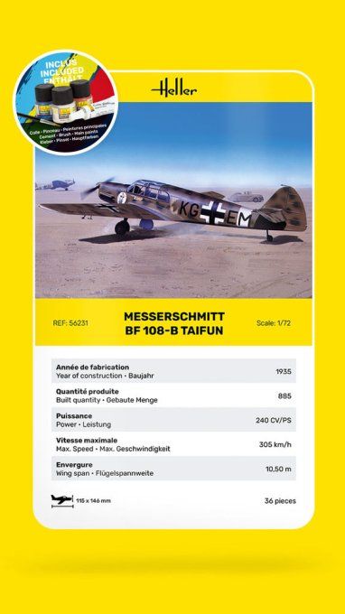 STARTER KIT Messerschmitt Bf 108 B Taifun in 1:72