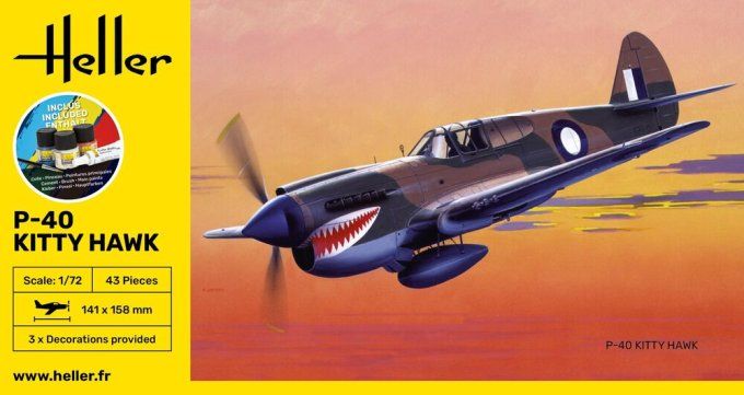STARTER KIT P-40 Kitty Hawk in 1:72