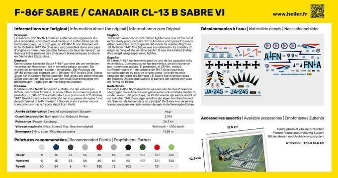 STARTER KIT F-86F Sabre / Canadair CL-13 B Sabre VI in 1:72 [