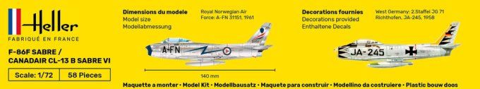 STARTER KIT F-86F Sabre / Canadair CL-13 B Sabre VI in 1:72 [