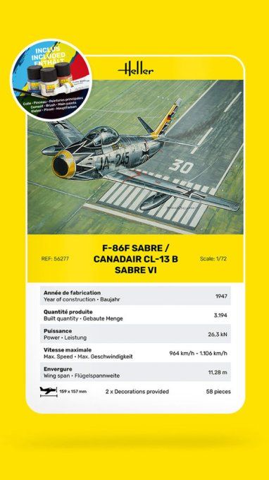 STARTER KIT F-86F Sabre / Canadair CL-13 B Sabre VI in 1:72 [
