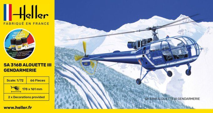 STARTER KIT SA 316 Alouette III Gendarmerie in 1:72