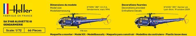 STARTER KIT SA 316 Alouette III Gendarmerie in 1:72