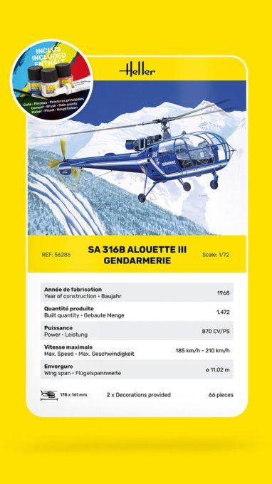 STARTER KIT SA 316 Alouette III Gendarmerie in 1:72