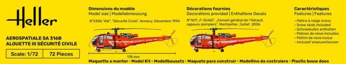 KIT Alouette III Sécurité Civile in 1:72