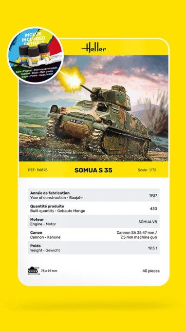STARTER KIT Somua S35 in 1:72