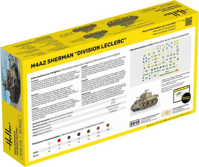 STARTER KIT M4A2 Sherman "Division Leclerc" in 1:72