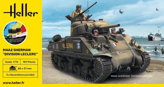 STARTER KIT M4A2 Sherman "Division Leclerc" in 1:72