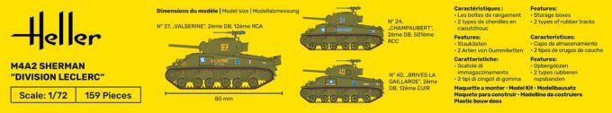 STARTER KIT M4A2 Sherman "Division Leclerc" in 1:72