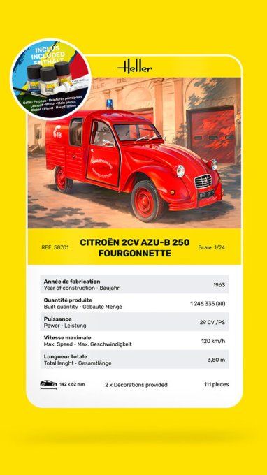 STARTER KIT Citroen 2CV AZU-B 250 Fourgonnette in 1:24
