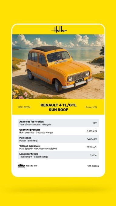 Renault 4 TL/GTL Sun Roof in 1:24