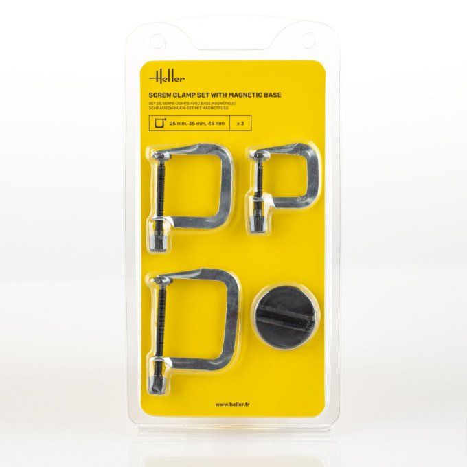 Jeu de pinces à vis (3 pièces) avec base magnétique