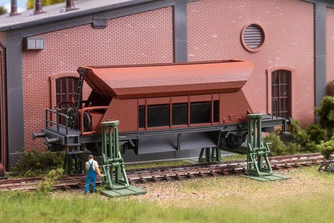 Wagon + 2 vérins HO