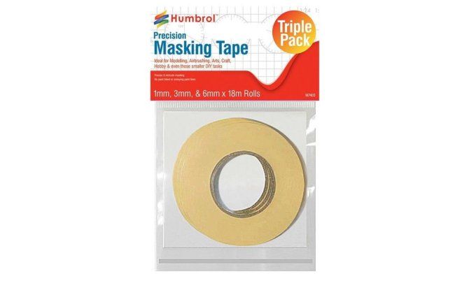 Humbrol Masking Tape Set 1mm 3mm  6mm x18m rolls