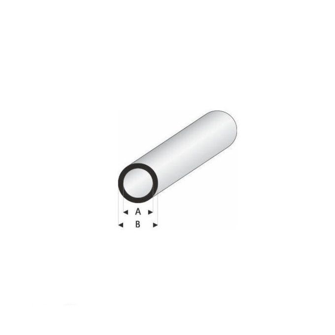 TUBE - STYRÈNE BLANC - 1.00mmx2.00mmx1m