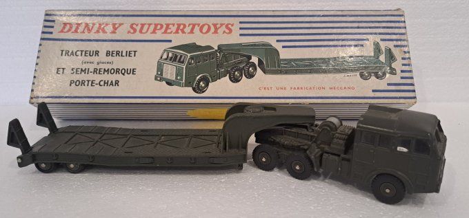 TRACTEUR BERLIET + SEMI REMORQUES PORTE CHAR  N°890