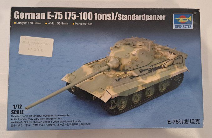 CHAR LOURD ALLEMAND E-75 (75-100 tons)/STANDADPANZER      1/72