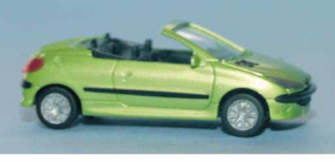 Peugeot 206 cabriolet, vert maori métallisé