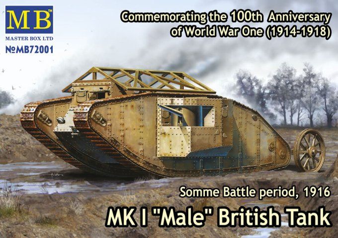 Mk I "Male"British tank,Somme battle1916 in 1:72