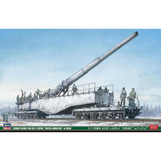 Canon de train allemand K5 (E) Léopold « Camouflage hivernal » avec figurines 1:72
