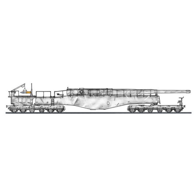 Canon de train allemand K5 (E) Léopold « Camouflage hivernal » avec figurines 1:72