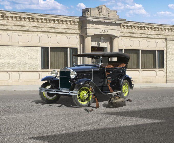 Ford A Gangster Car in 1:24