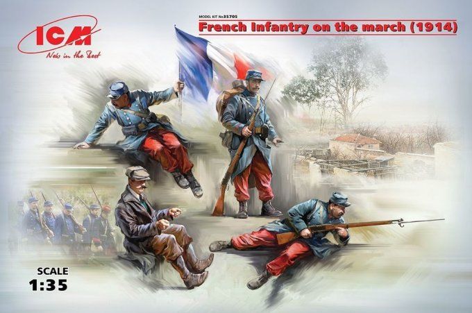FRENCH INFANTRY ON THE MARCH  1914  4 FIGURINES    1/35