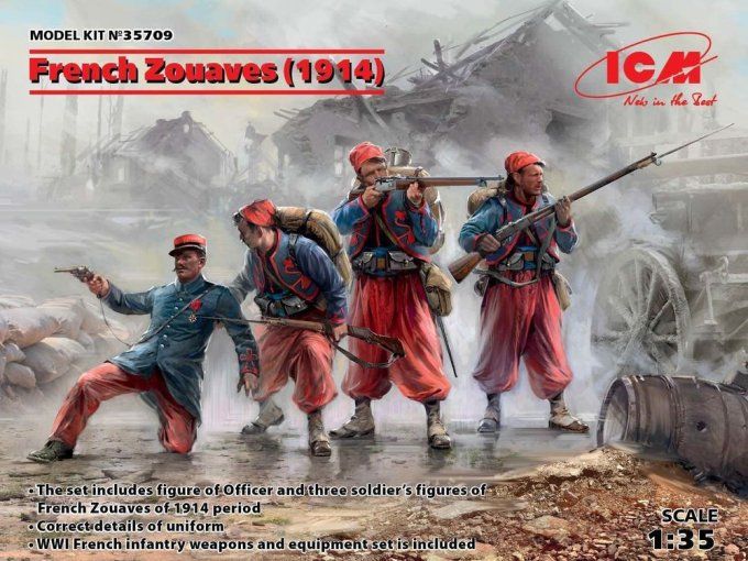 FRENCH ZOUAVES 1914  4FIGURINES   1/35