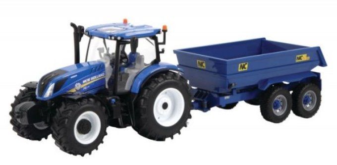 TRACTEUR NEW HOLLAND T6 AVEC REMORQUE NC AU 1/32EME