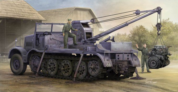Schwerer Zugkraftwagen 18 t with 6 t Billstein-Crane, Sd.Kfz.9/1 in 1:35