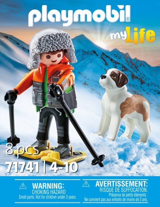 GARÇON EN RAQUETTE + ST BERNARD