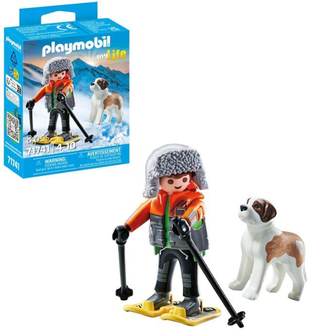 GARÇON EN RAQUETTE + ST BERNARD