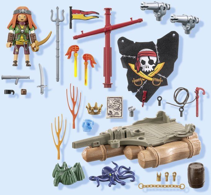 PIRATE + RADEAU FLOTT ET TRESOR