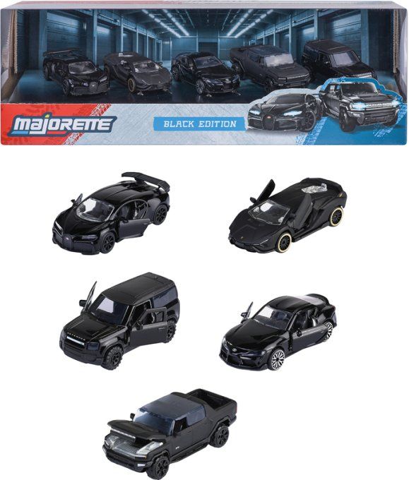 5 VEHICULES 1/64 MAJORETTE BLACK GIFTPACK