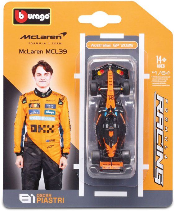 VEHICULES 1/64 F1 2025 MCLAREN PIASTRI